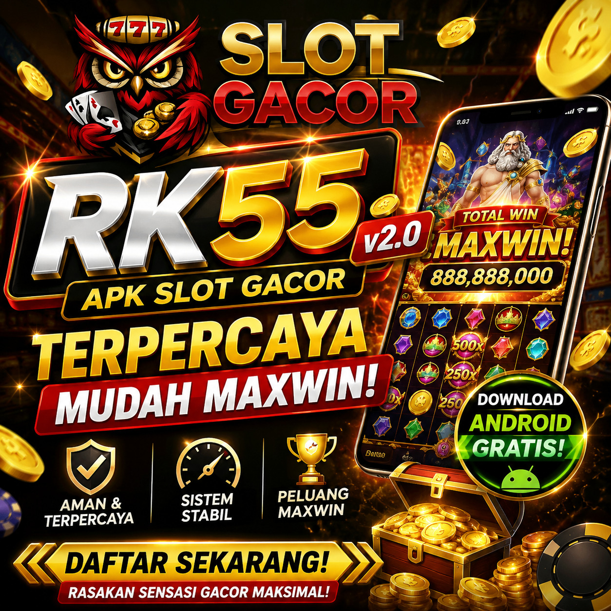 RK55 APK Slot Gacor v2.0 Terpercaya Mudah Maxwin| Download Android Online Gratis
